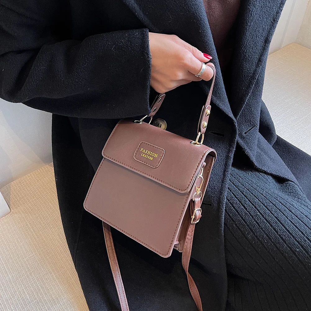 Women PU Leather Shoulder Bag Retro Mini Crossbody Bags Messenger Bag