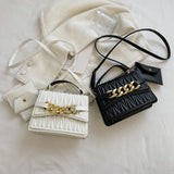 Vintage PU Solid Large Capacity Women Shoulder Bag