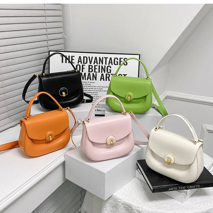 Round Messenger Bags Solid Female Shoulder Purses Bolsas