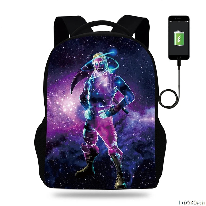 Fortnite Games Backpack 16' Children School Bags Boys Girls Primary Backpack