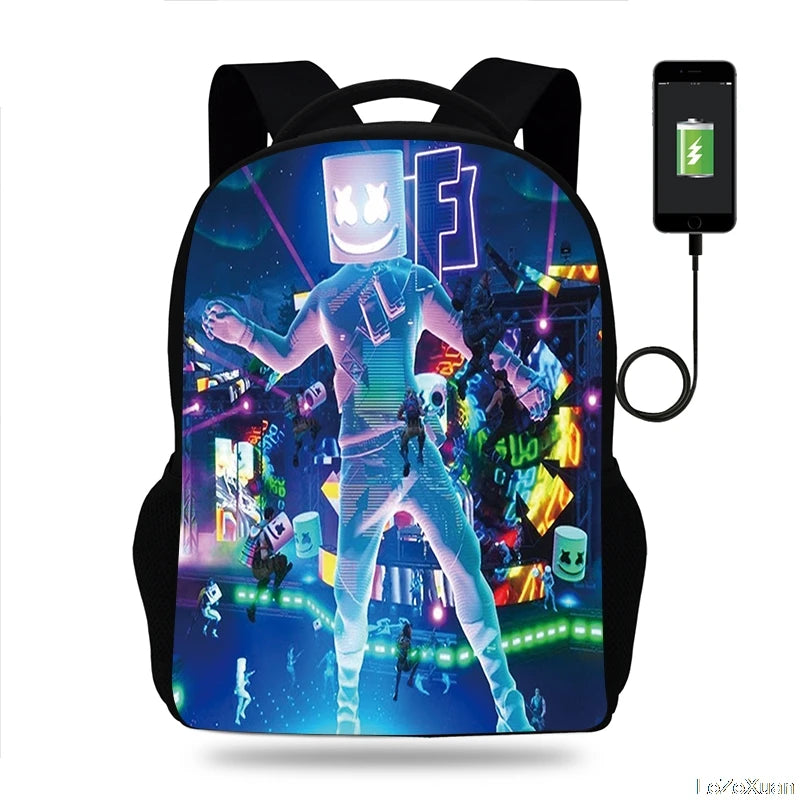 Fortnite Games Backpack 16' Children School Bags Boys Girls Primary Backpack