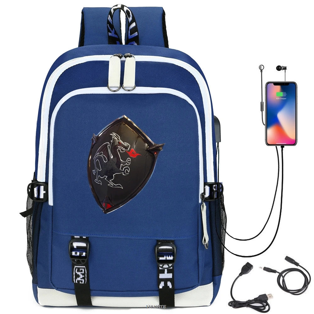 Cartoon Printing Student bag USB Charging Listen to Music Schoolbag