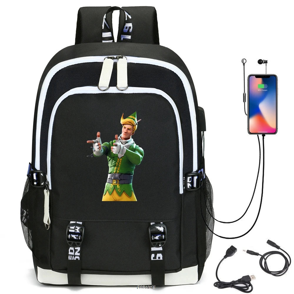 Waterproof USB Charging Schoolbag Boys Girls Outdoor Travel Backpack