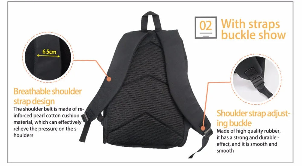16 inch Musical Note Printed Daypack for Kids Boys