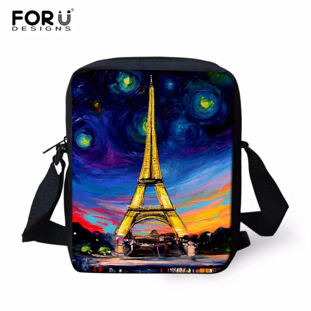 3D Eiffel Tower Prints School Bag For Boys