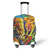 Cartoon Stone Statue Checked Luggage Cover