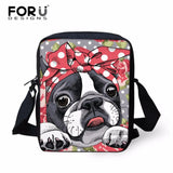 Boston Terrier Dog Print Women Messenger Bag Small Female Shoulder Crossbody