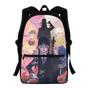 Wednesday Addams Backpack Cartoon Girl Print Student TV Series Schoolbag
