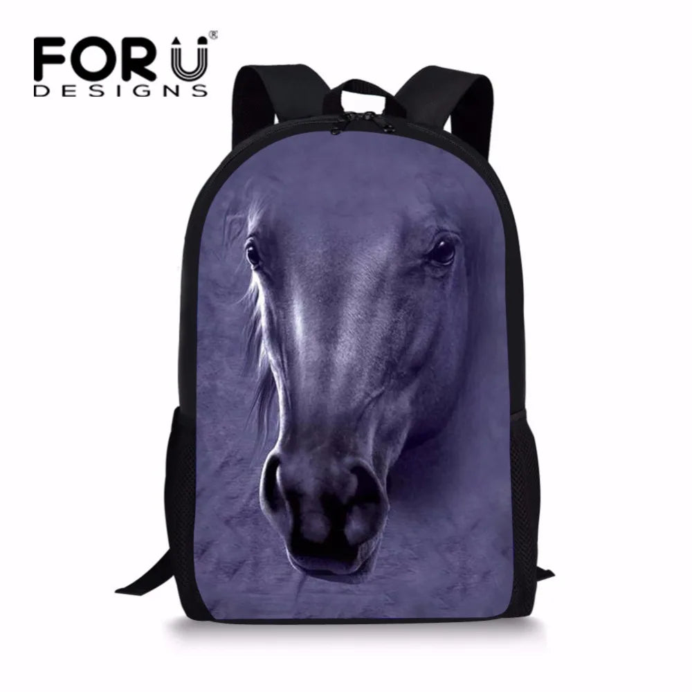 Teen Girls Crazy Horse School Bag 3d Animal Owl Schoolbag