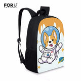 Corgi Astronaut School Bags for Kids Lightweight Shoulder Bags