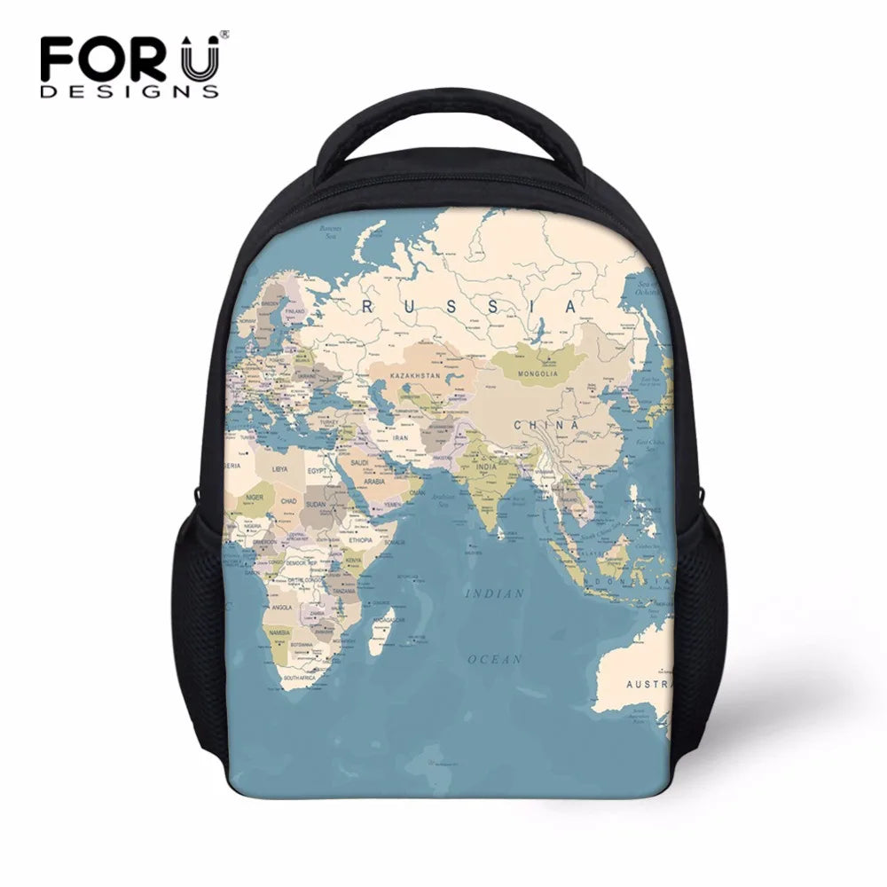 Kids Mini School Bags Map Girl Children Book Bags Preschool Kindergarten