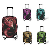 Dragon and Rose Print Elastic Luggage Dust Bag - Travel Accessory