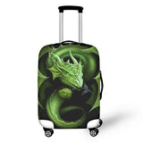 Dragon and Rose Print Elastic Luggage Dust Bag - Travel Accessory