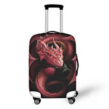 Dragon and Rose Print Elastic Luggage Dust Bag - Travel Accessory