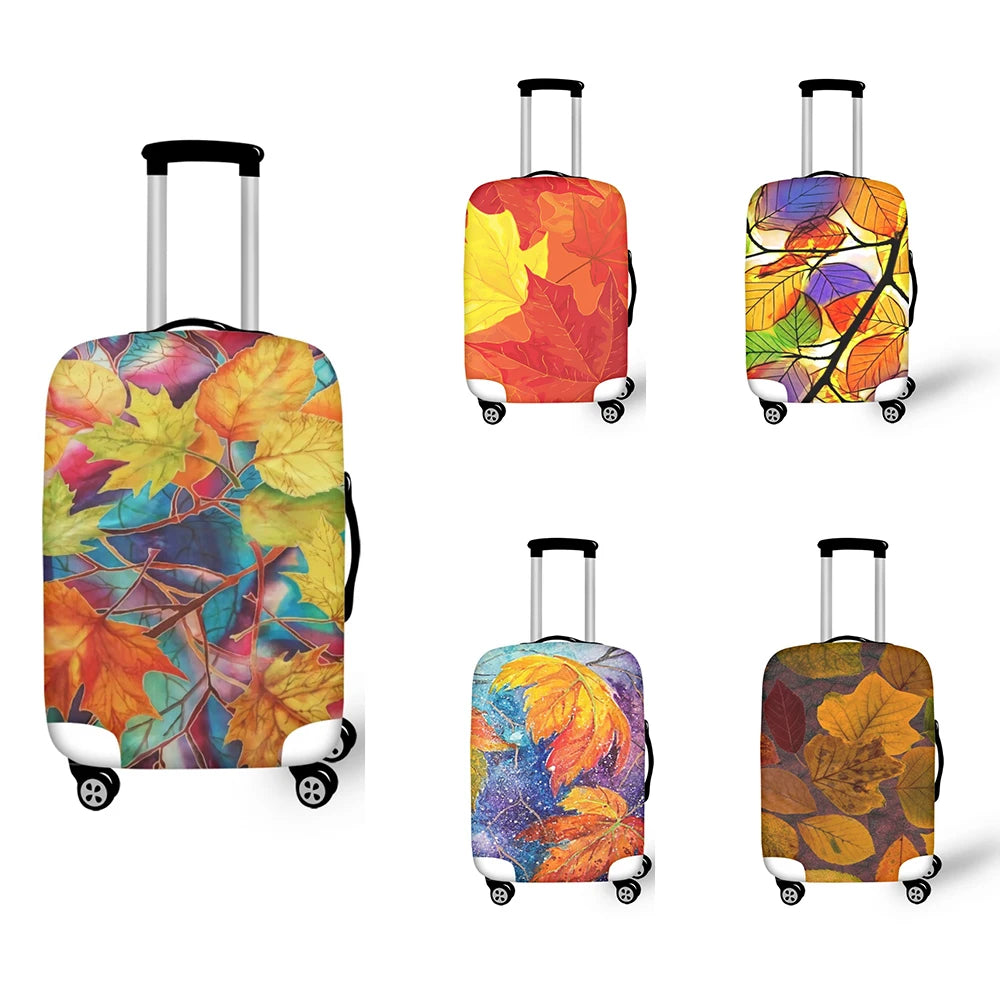 Maple Leaf Print Travel Luggage Case Elastic Stretchable Dust Bag
