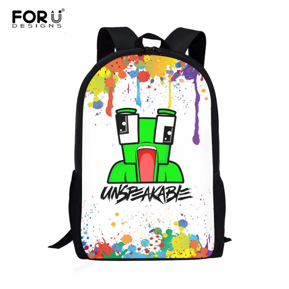 Boys Waterproof School Bags Cartoon Prints Shoulder Backpacks