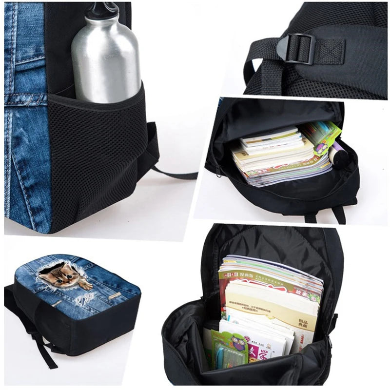 Boys Waterproof School Bags Cartoon Prints Shoulder Backpacks