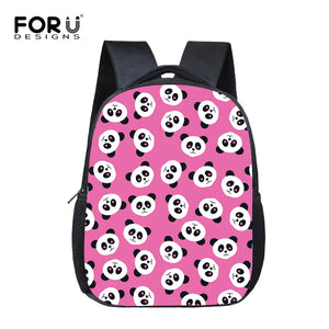 Pink Panda School Bags for Kids Boys Girls Small Zoo Print Nursery Schoolbags