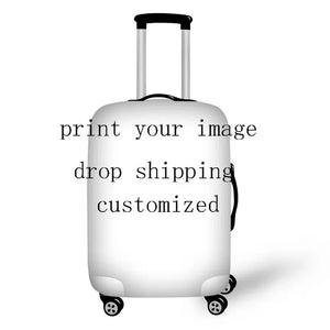 Cartoon Cat Dog Love Wheeled Luggage Cover for Kids