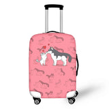 Cartoon Cat Dog Love Wheeled Luggage Cover for Kids