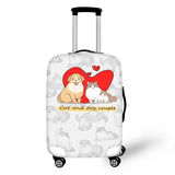Cartoon Cat Dog Love Wheeled Luggage Cover for Kids