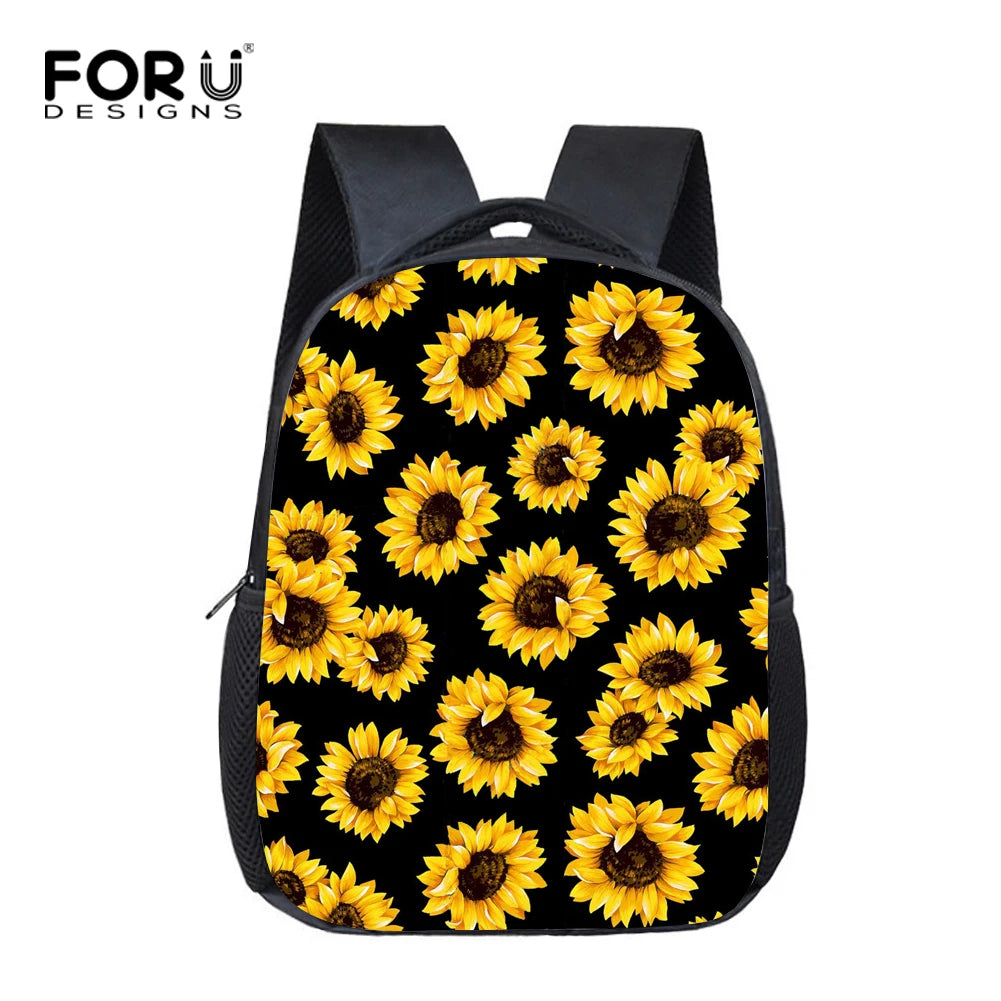 Sunflower Print Preschool Nursery School Bag for Kids