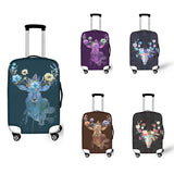 Purple Reindeer Floral Print Luggage Cover - Travel Accessories