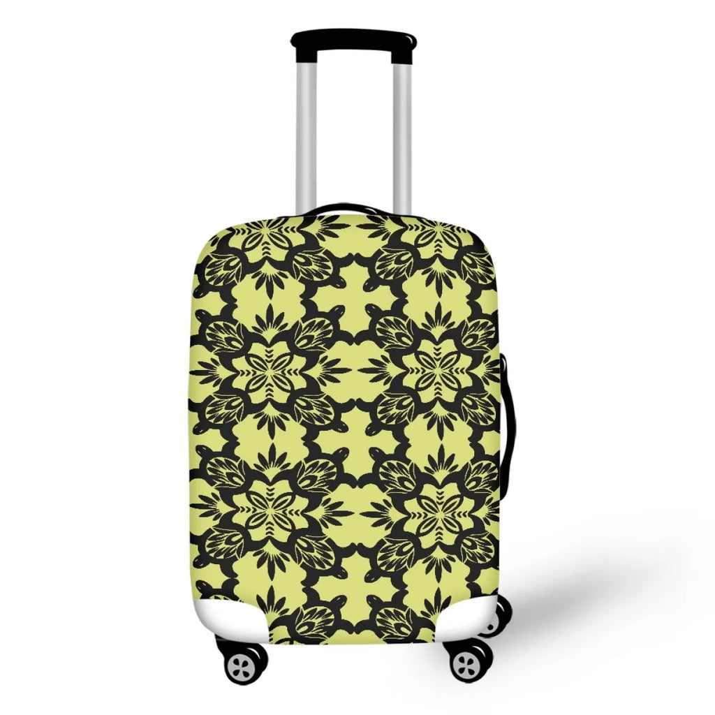 Red Cross Flower Waterproof Checked Luggage Dust Bag Cover