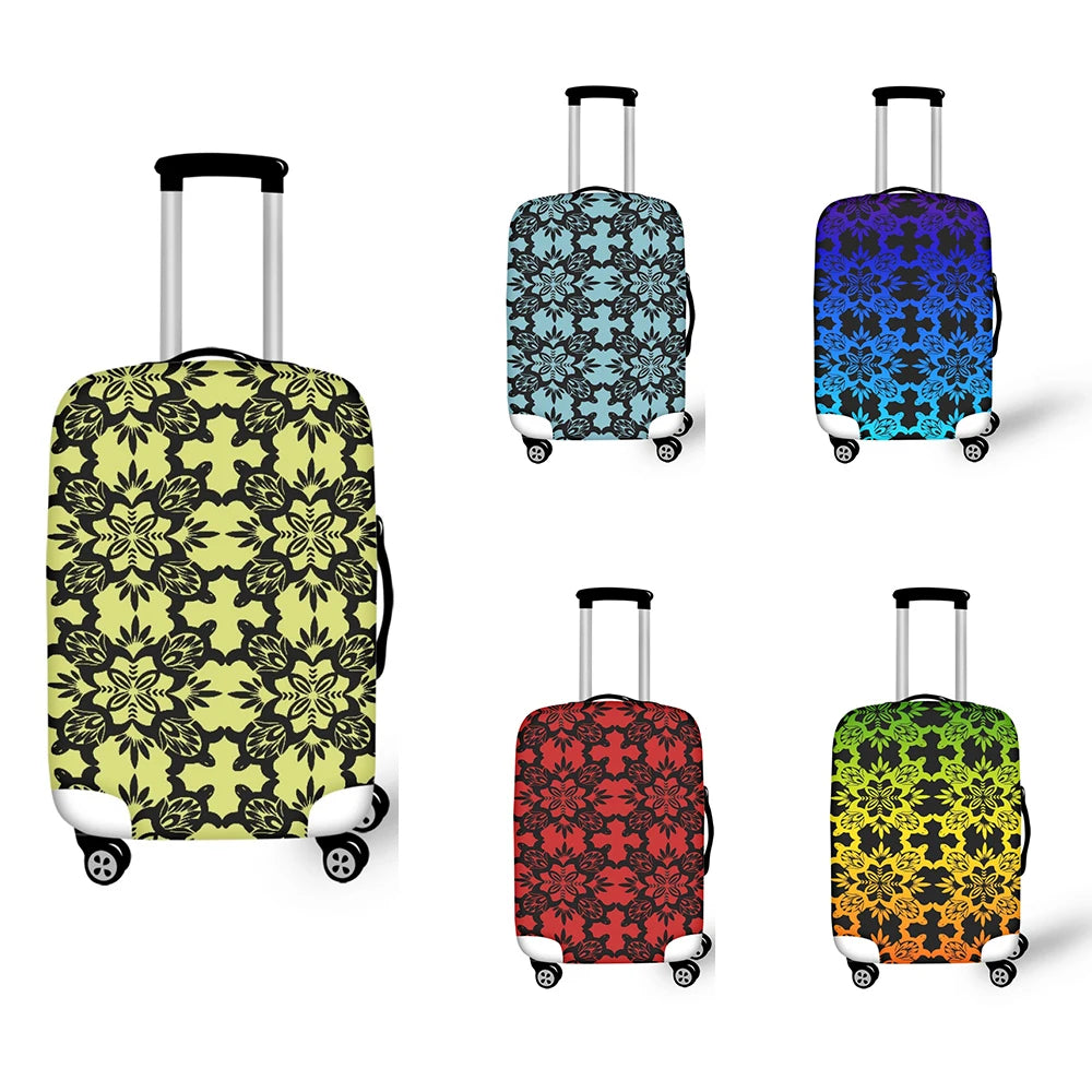 Red Cross Flower Waterproof Checked Luggage Dust Bag Cover