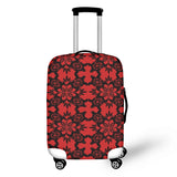 Red Cross Flower Waterproof Checked Luggage Dust Bag Cover