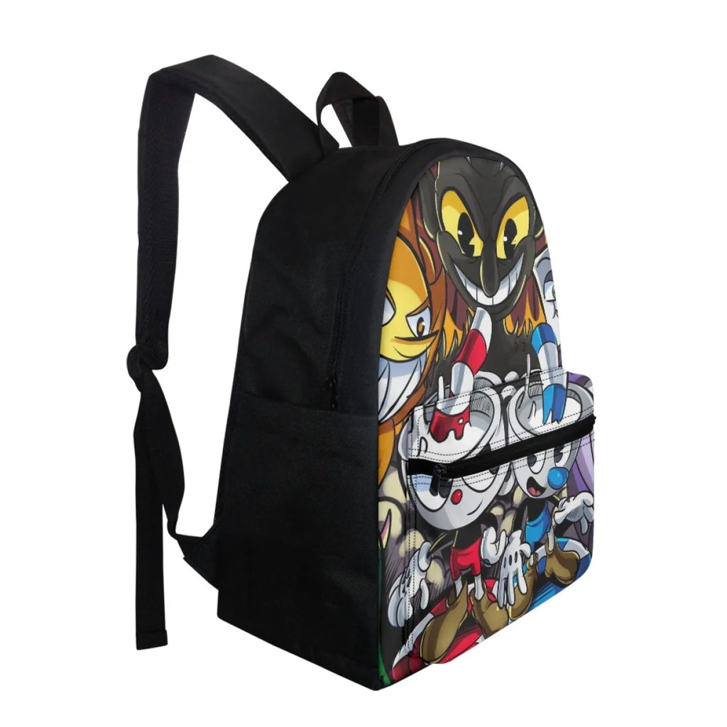 Student Cup Head Cartoon Schoolbag Adjustable Shoulder Strap School Bags