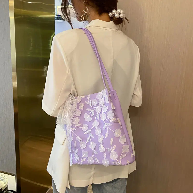Fairy Women Lace Shoulder Bag Large Capacity Bucket Bags