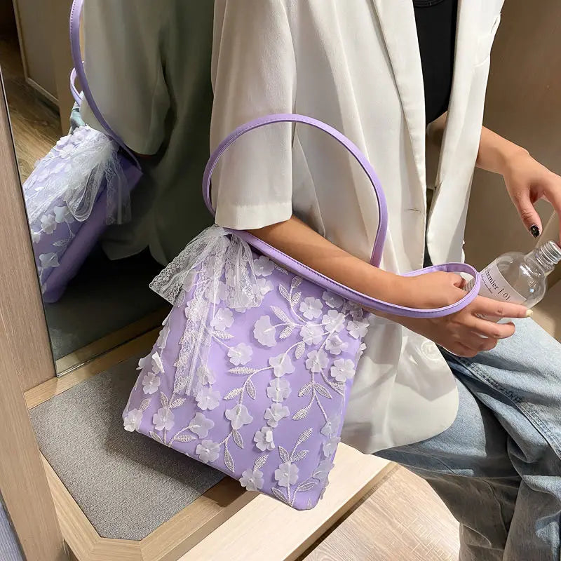 Fairy Women Lace Shoulder Bag Large Capacity Bucket Bags