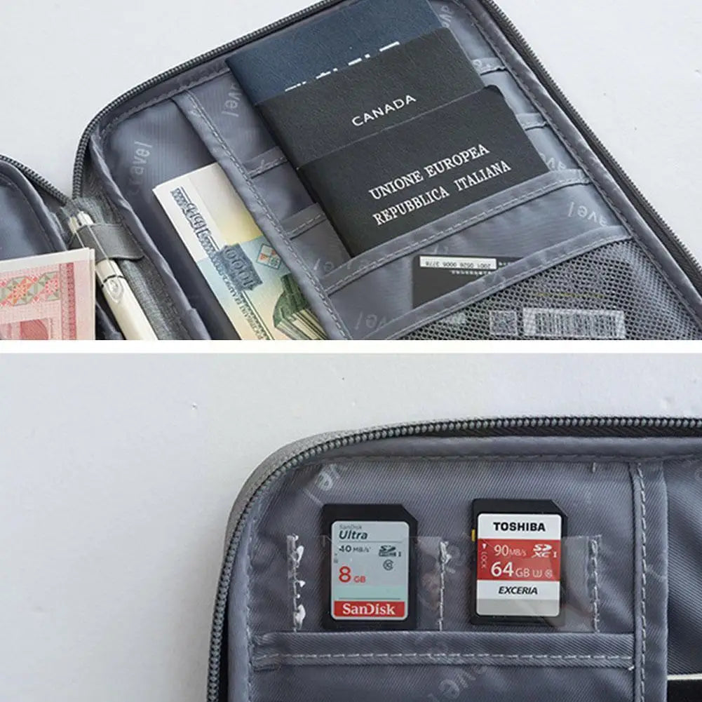Family Travel Wallet Passport Holder Waterproof Document Organizer