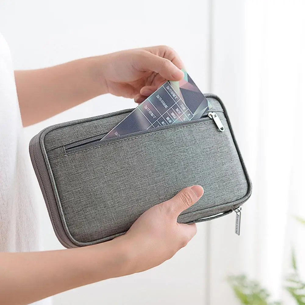 Family Travel Wallet Passport Holder Waterproof Document Organizer