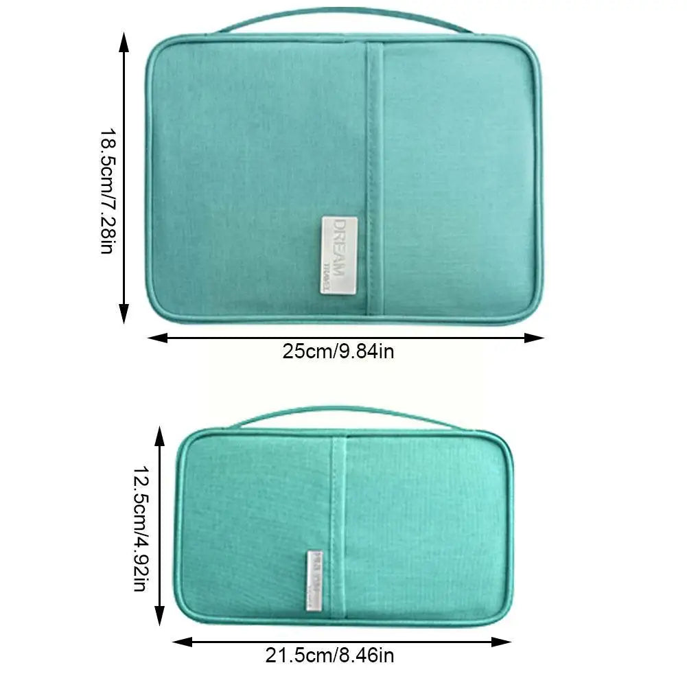 Family Travel Wallet Passport Holder Waterproof Document Organizer