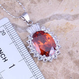 Brown Morganite CZ Silver Plated Jewelry Set Size 6-10