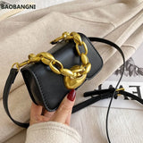 Fancy Frills Mini PU Leather Crossbody Bag Women's Chain Lipstick Shoulder Handb