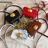 Fancy Frills Mini PU Leather Crossbody Bag Women's Chain Lipstick Shoulder Handb