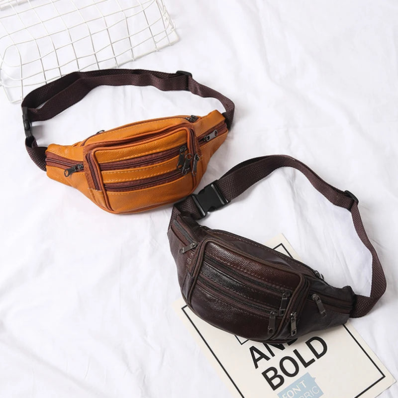 Leather Fanny Pack Waist Bag Crossbody Handbag
