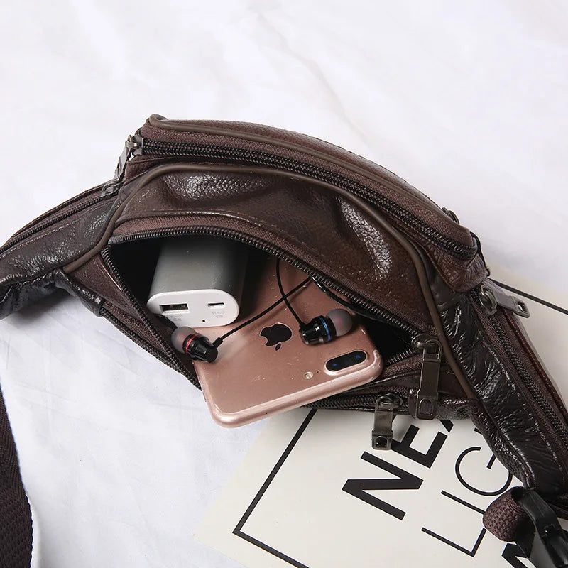 Leather Fanny Pack Waist Bag Crossbody Handbag