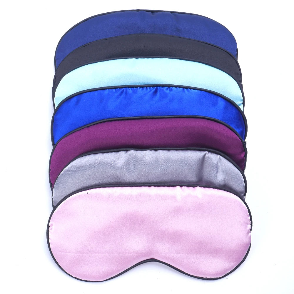 1PC Pure Silk Sleep Eye Mask Padded Shade Cover Travel Relax Aid Blindfold
