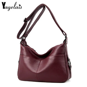 Soft Washed Pu Leather Women Messenger Bag Crossbody Shoulder Handbags