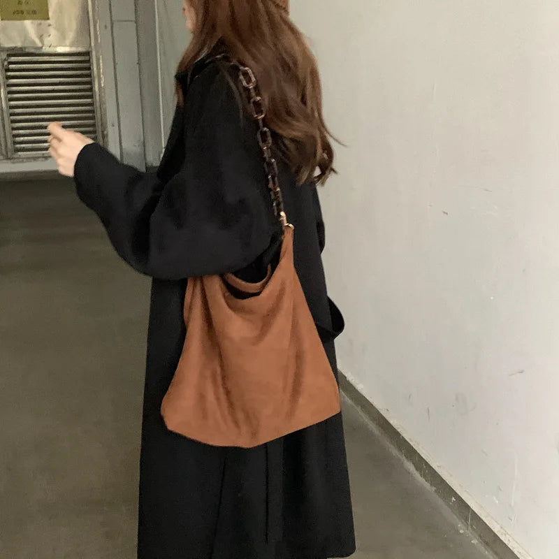 Acrylic Suede One Shoulder Messenger Bag Large Capacity Handbag Women