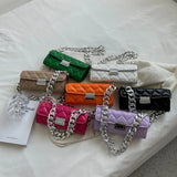 Acrylic Thick Chain Shoulder Bag Heart Pattern Handbags Small Crossbody