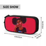 African Girls Prints Pencil Case Pen Box Women Cosmetic Bags