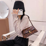 Animal Pattern Handbag Totes Women PU Leather Shoulder Casual Flap Underarm