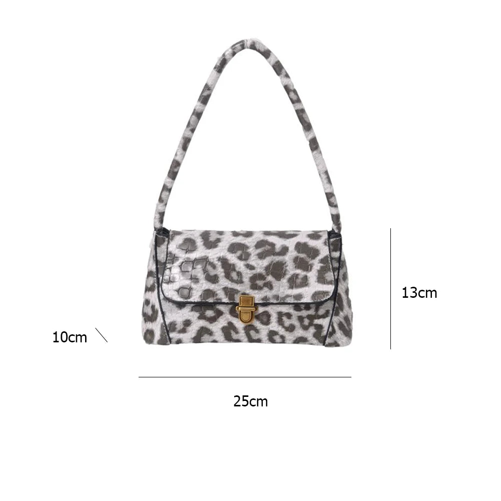 Animal Pattern Handbag Totes Women PU Leather Shoulder Casual Flap Underarm