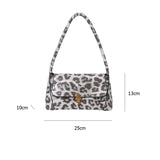 Animal Pattern Handbag Totes Women PU Leather Shoulder Casual Flap Underarm