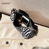 Animal Pattern Handbag Women Shoulder Top-handle Bag Plush Handle Underarm Purse
